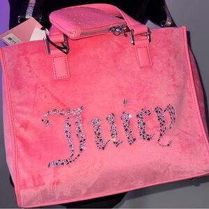 Juicy Couture Vibrant Pink “All That Glitters” Tote Crossbody Bag